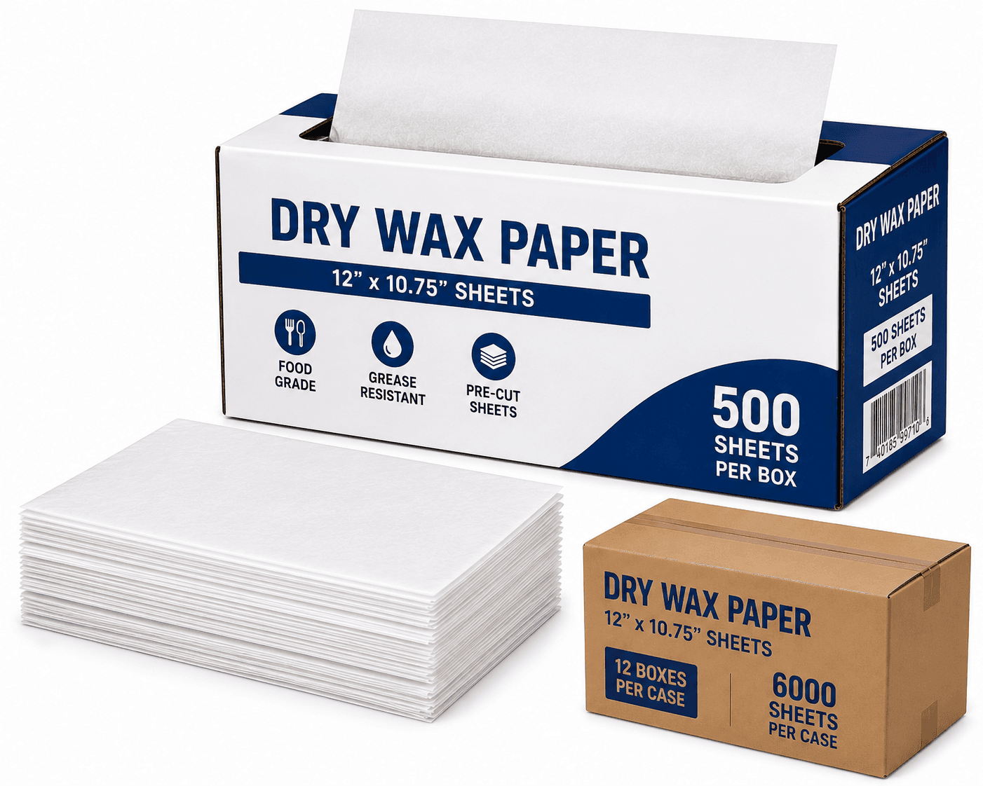 12x10.75 DRY WAX PAPER-(12X500 Sheets)-6000/case