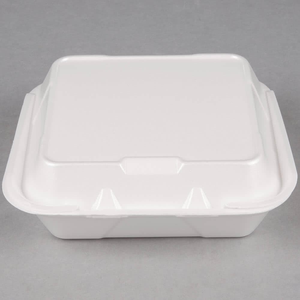 8x8 Foam Container Hinged - 1 Compartment - 200/case
