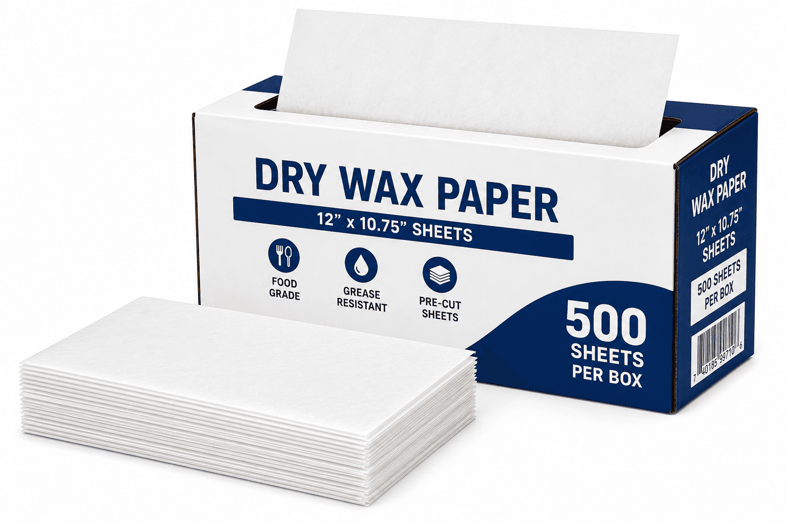 12x10.75 DRY WAX PAPER- 500/Box