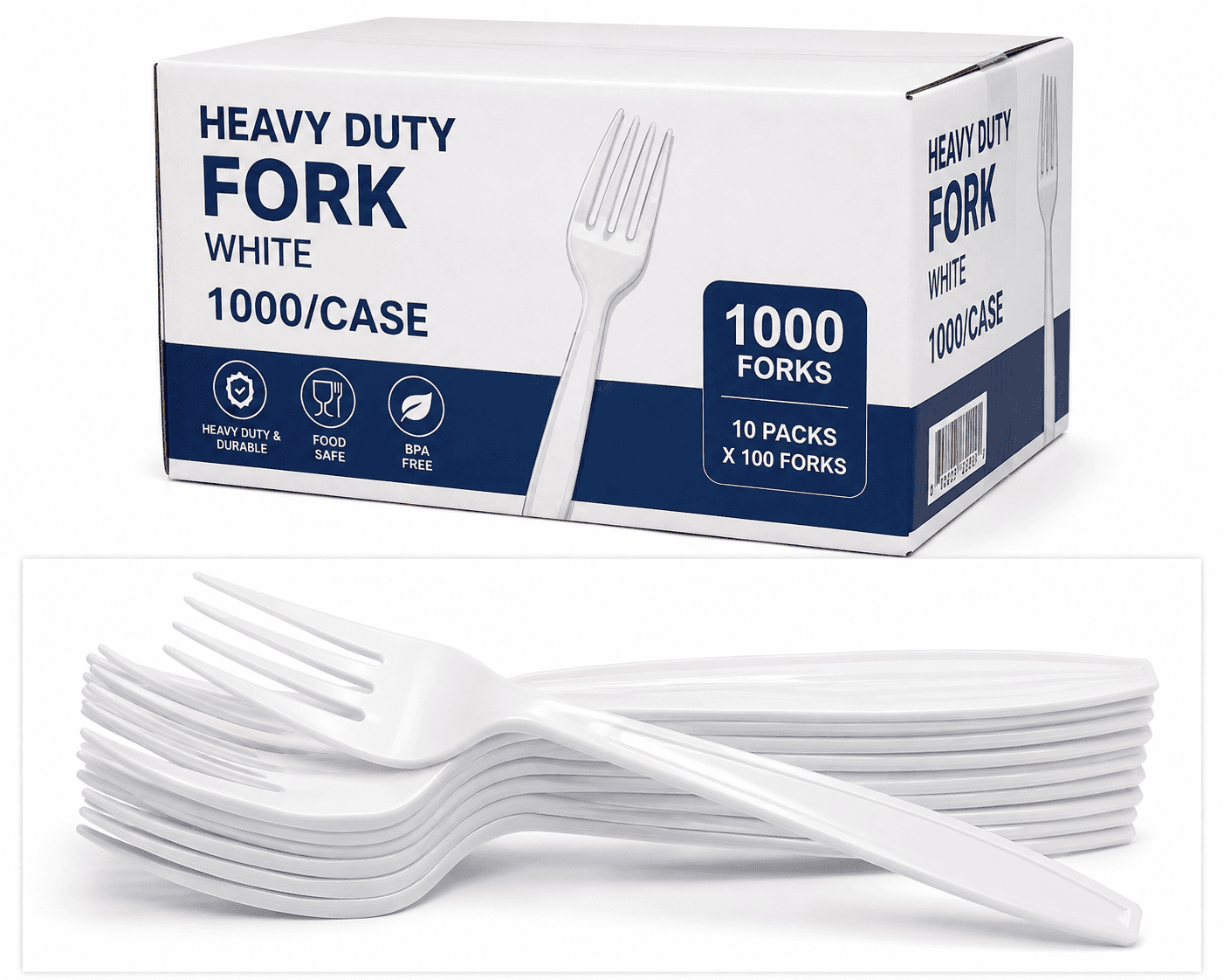 Fork Heavy Duty - White - 1000/Case